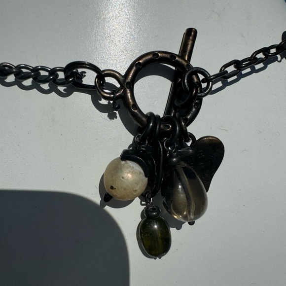 Vintage 90s Y2K Gothic Floral Beaded Inspirational Long Necklace - Picture 12 of 13